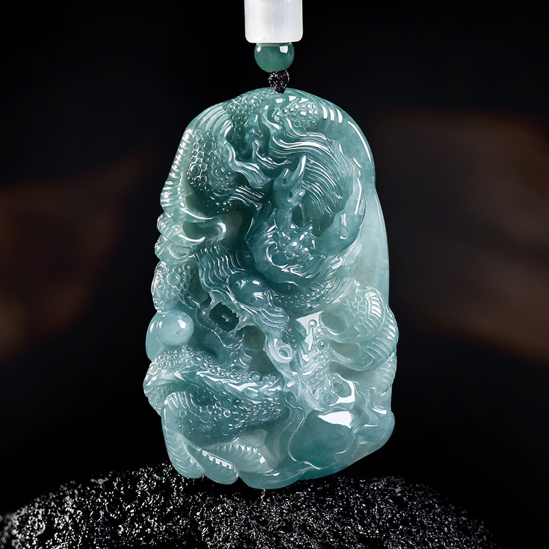 Jewelry & Watches Review - Natural Burmese Jadeite Dragon Pendant Necklace