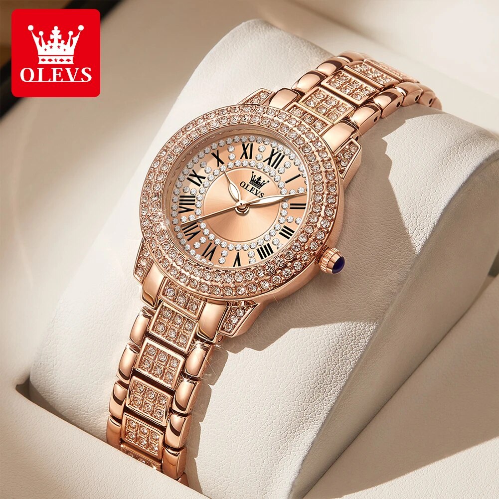 Jewelry Watches Gold - OLEVS 9943 Luxury All Diamond Original