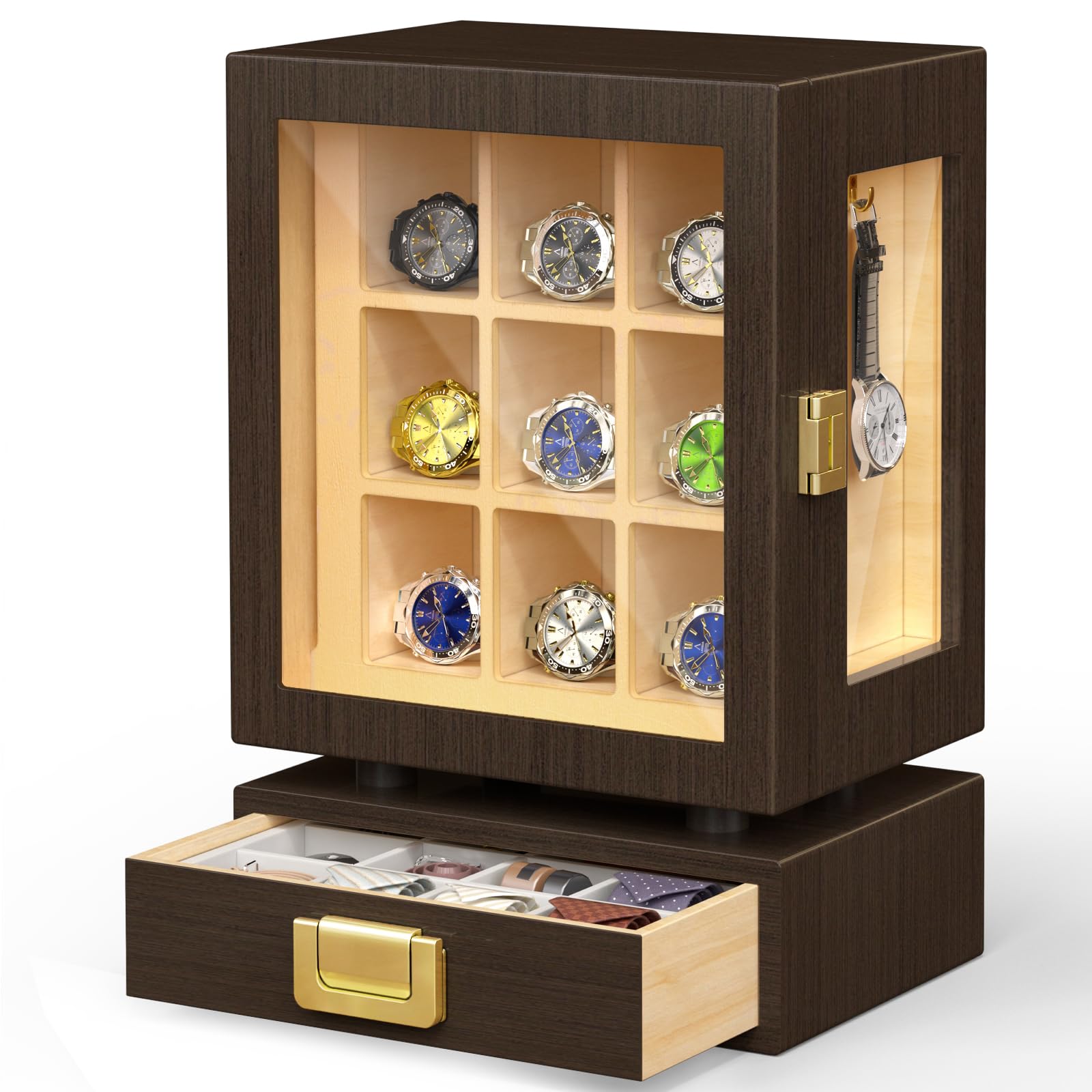 Watches & Jewelry Tsukiu - Custom Rectangle Wooden Watch Storage Box