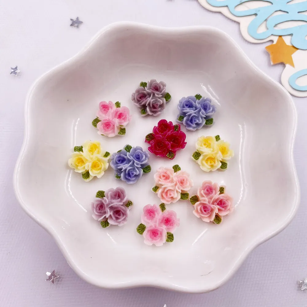 Paradise Jewelry & Watches Llc Miami - 50pcs Resin Mini Colorful Three Leaf