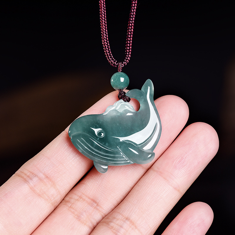 Jewelry & Watches Review - Natural Burmese Jadeite Whale Pendant Necklace