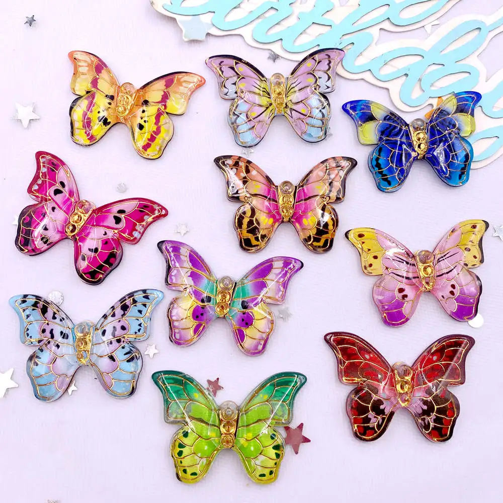 Paradise Jewelry & Watches Llc Miami - 10pcs Colorful Beautiful Butterfly Figurines Flatback