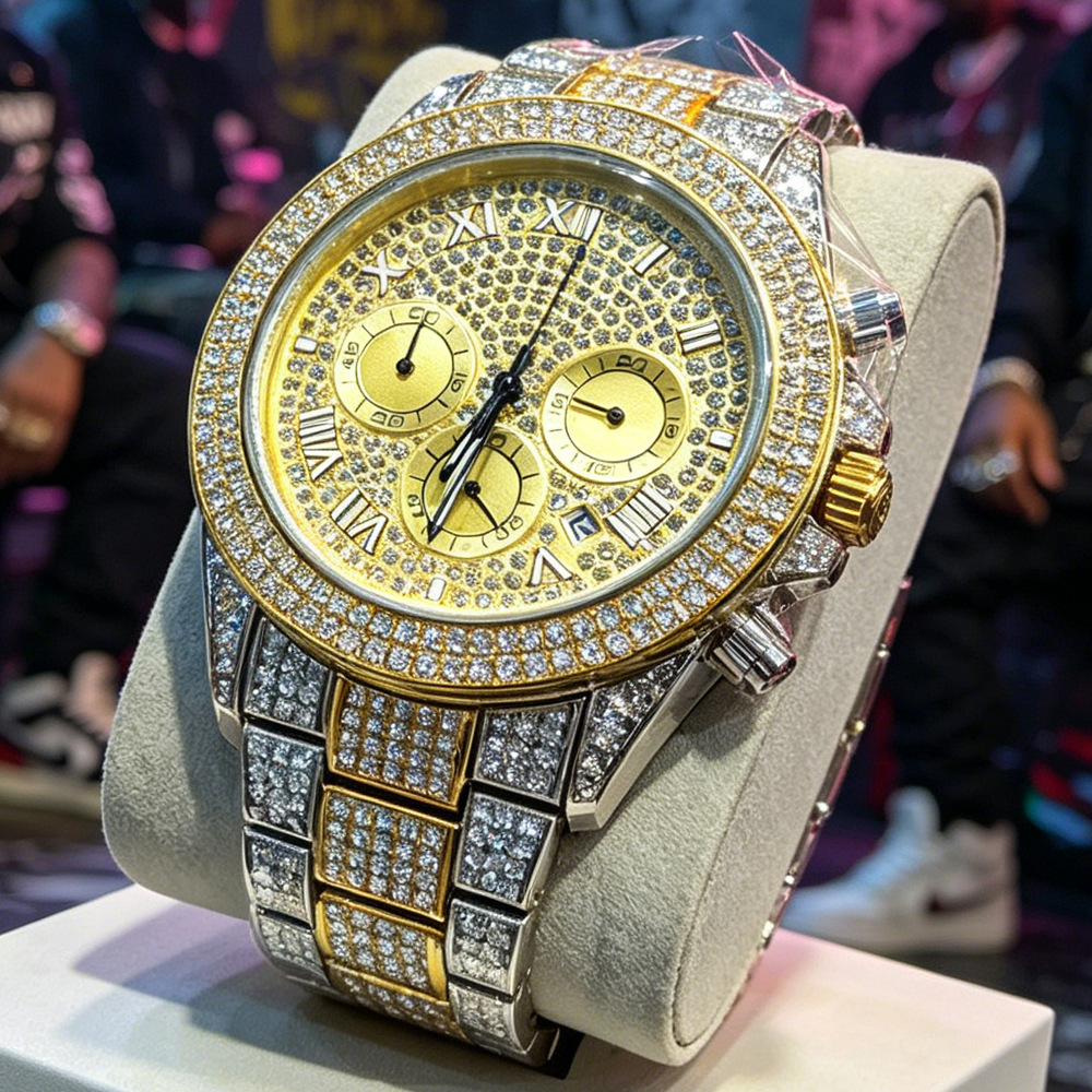 NO Logo Silver Gold Full Diamo - Jewelry Watches Brands 评论和价格