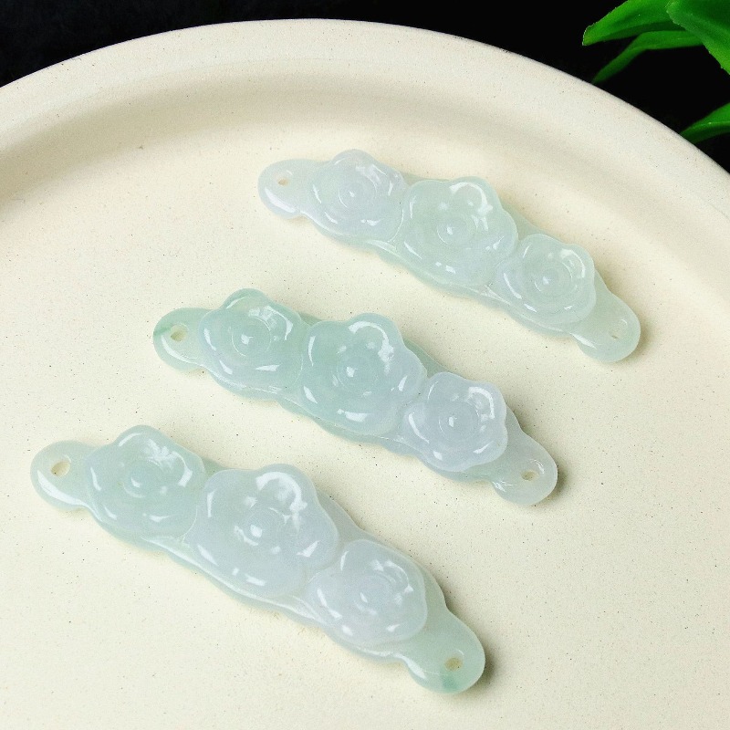 1pc Natural Jadeite Emerald Fl - Jewelry & Watches Review 评论和价格