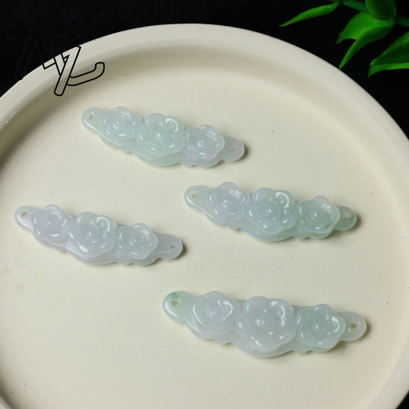 1pc Natural Jadeite Emerald Fl - Jewelry & Watches Review 评论和价格