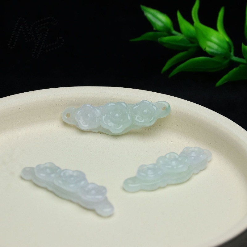 1pc Natural Jadeite Emerald Fl - Jewelry & Watches Review 评论和价格