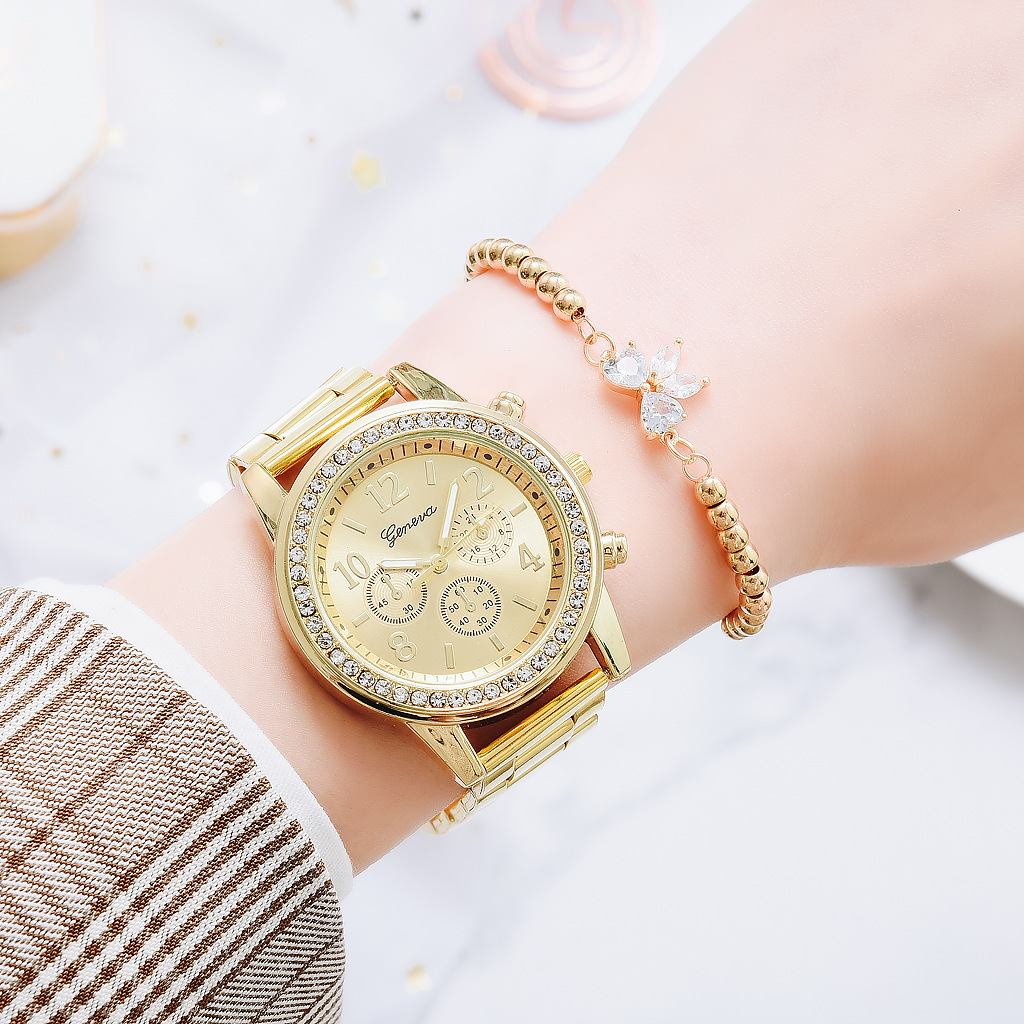 Gold Women Watch Geneva Classi - Jewelry Watches Gold 评论和价格