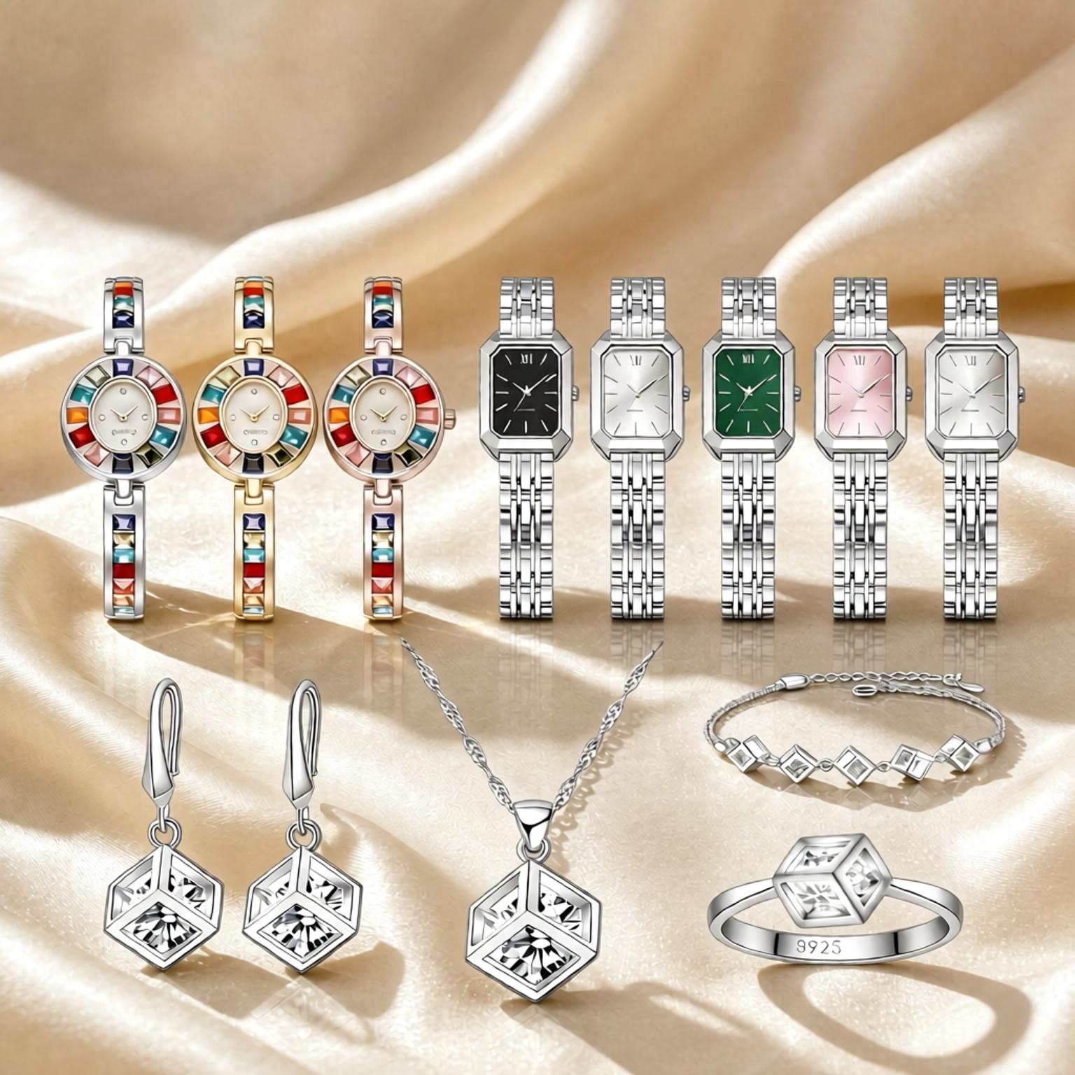 Luxury 925 Sterling Silver Geo - Best Jewelry Watches Women 评论和价格