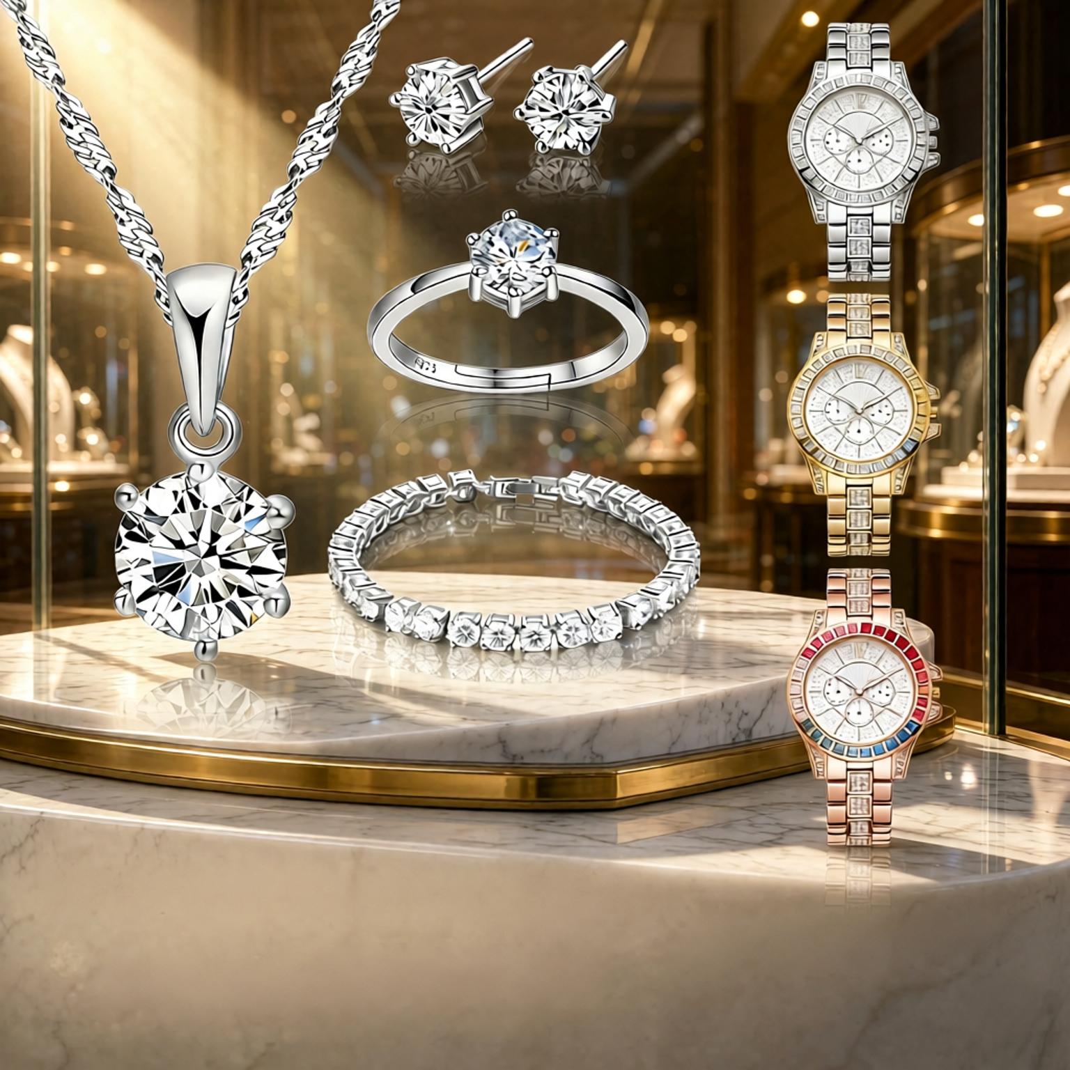 Luxury 925 Sterling Silver Geo - Best Jewelry Watches Women 评论和价格