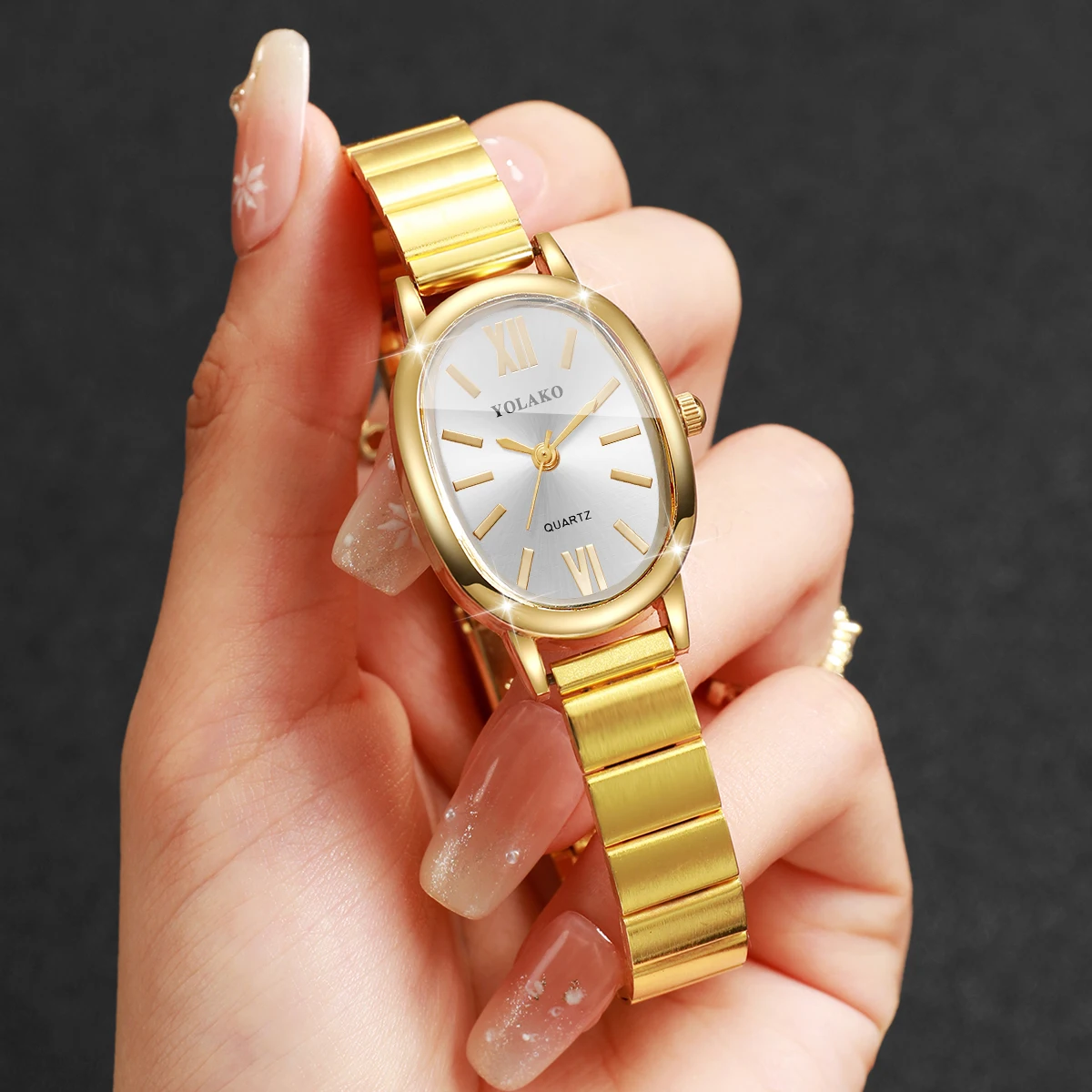 Fashion Irregular Dial Women Q - Jewelry Watches Gold 评论和价格