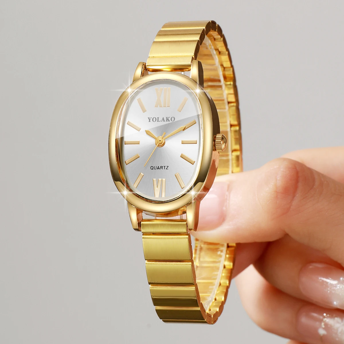 Fashion Irregular Dial Women Q - Jewelry Watches Gold 评论和价格