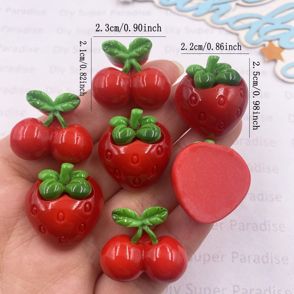 8PCS Resin Kawaii Colorful Red - Paradise Jewelry & Watches Llc Miami 评论和价格