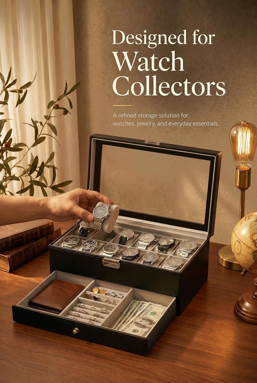 Watch Box Organizer for Men Gi - Watch Display Box 评论和价格