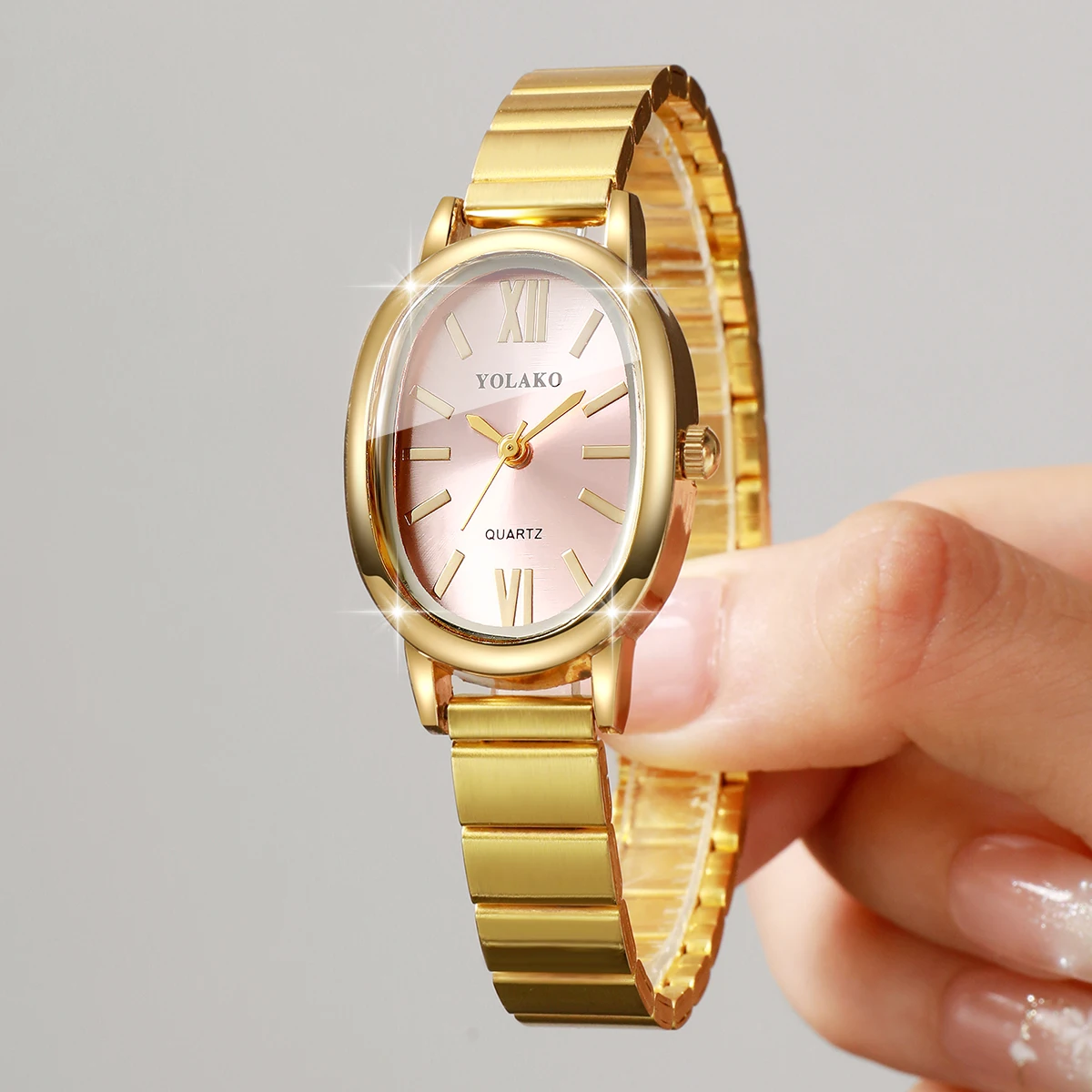 Elegant Pink Dial Women Watch  - Jewelry Watches Gold 评论和价格