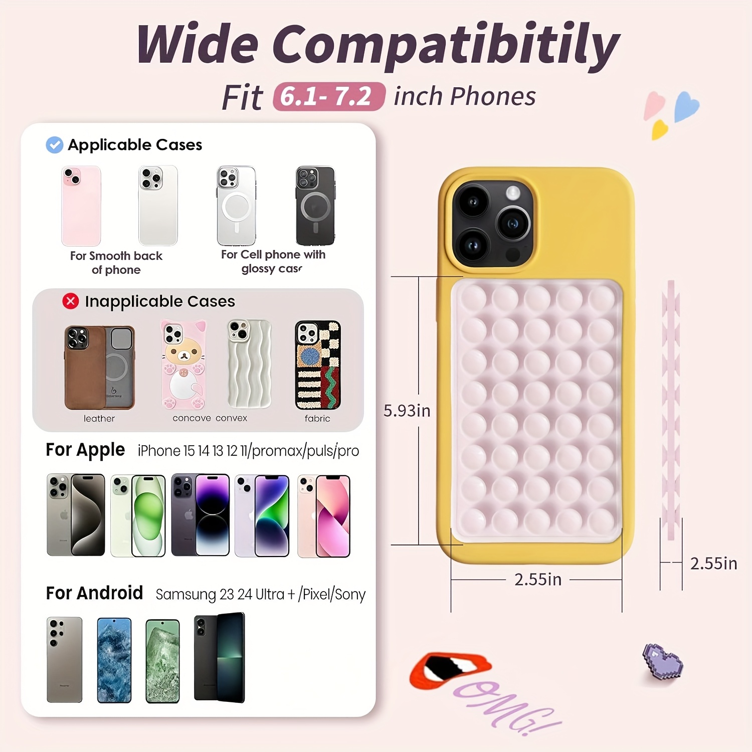 2pcs Double-Sided Silicone Suc - Watches & Jewelry Tsukiu 评论和价格